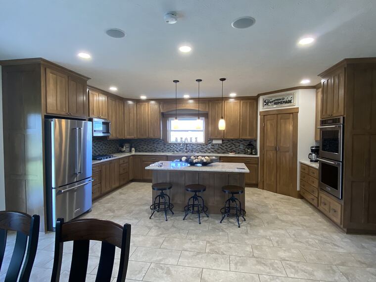 Maple kitchen with wide island