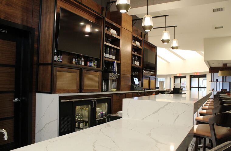 Bar with pendant lighting