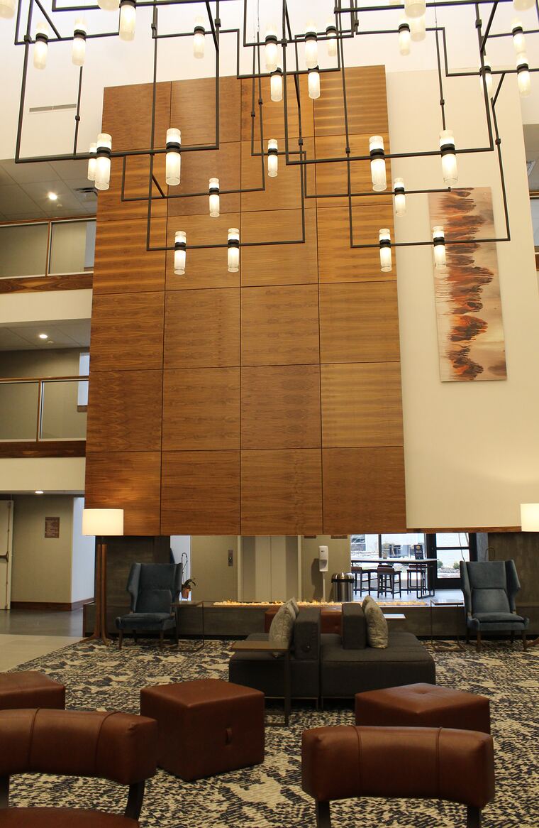 Lobby wood feature wall