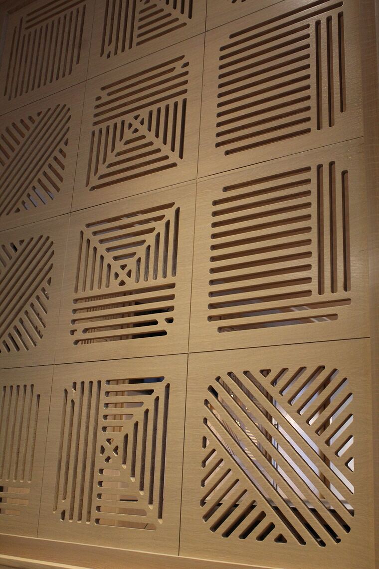 Laser-cut wood panel detail